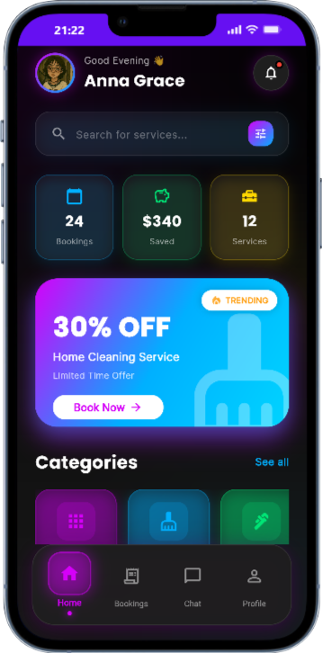 Home Screen Dashboard